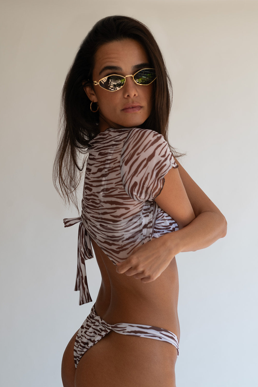 Cassie Mesh Top Toffee