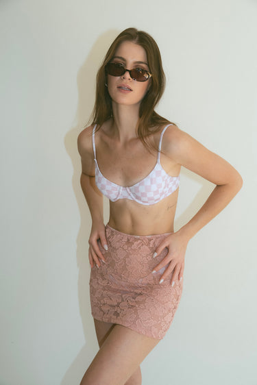 Lace Mini Skirt Dust