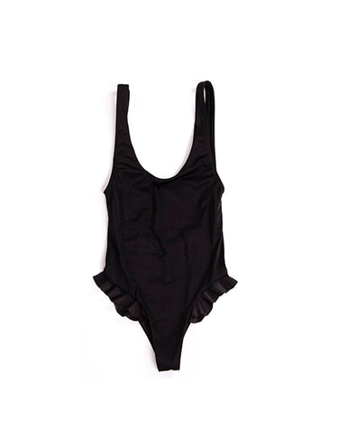 Ruffle One Piece Black Onyx
