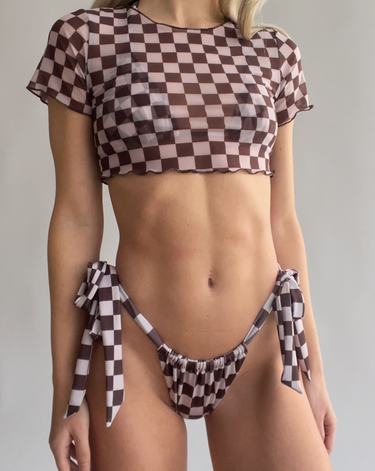 Cassie Mesh Top Cappuccino